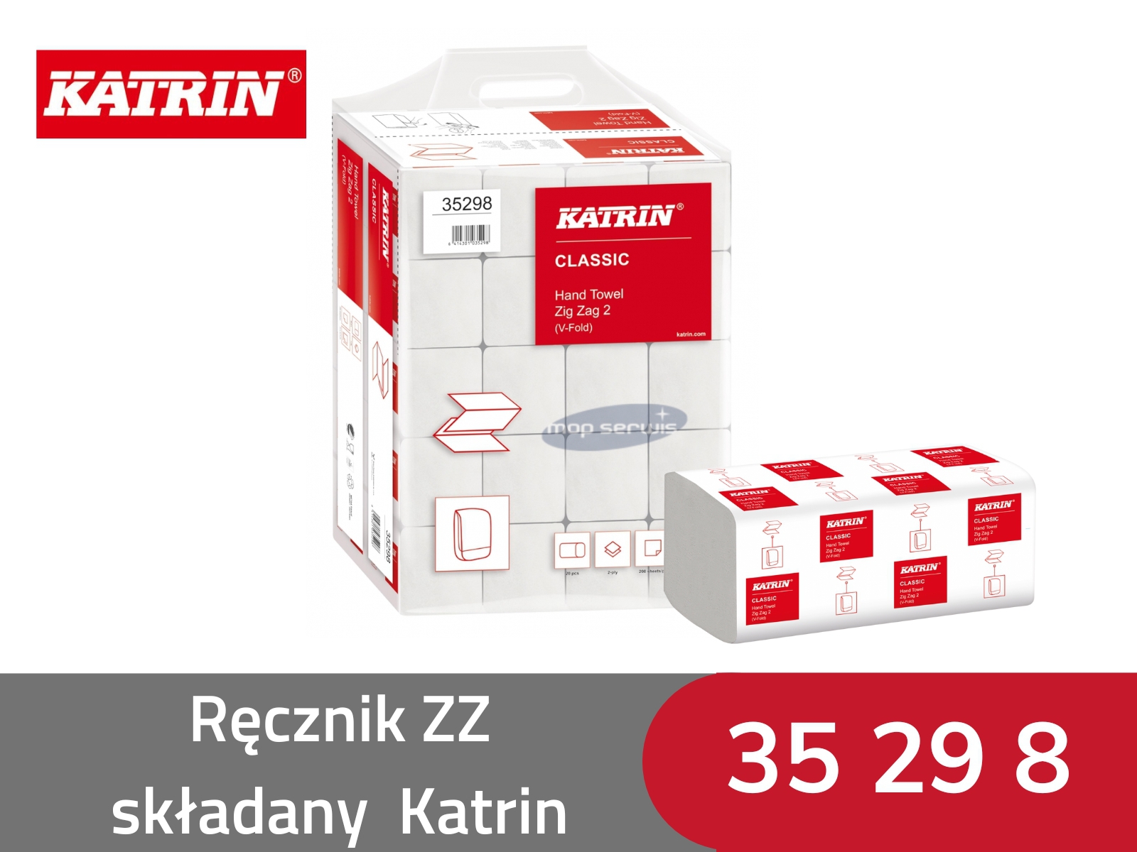 Ręcznik ZZ Katrin 35298 Classic biały, miękki, 2-warstwowy, 4000 listków